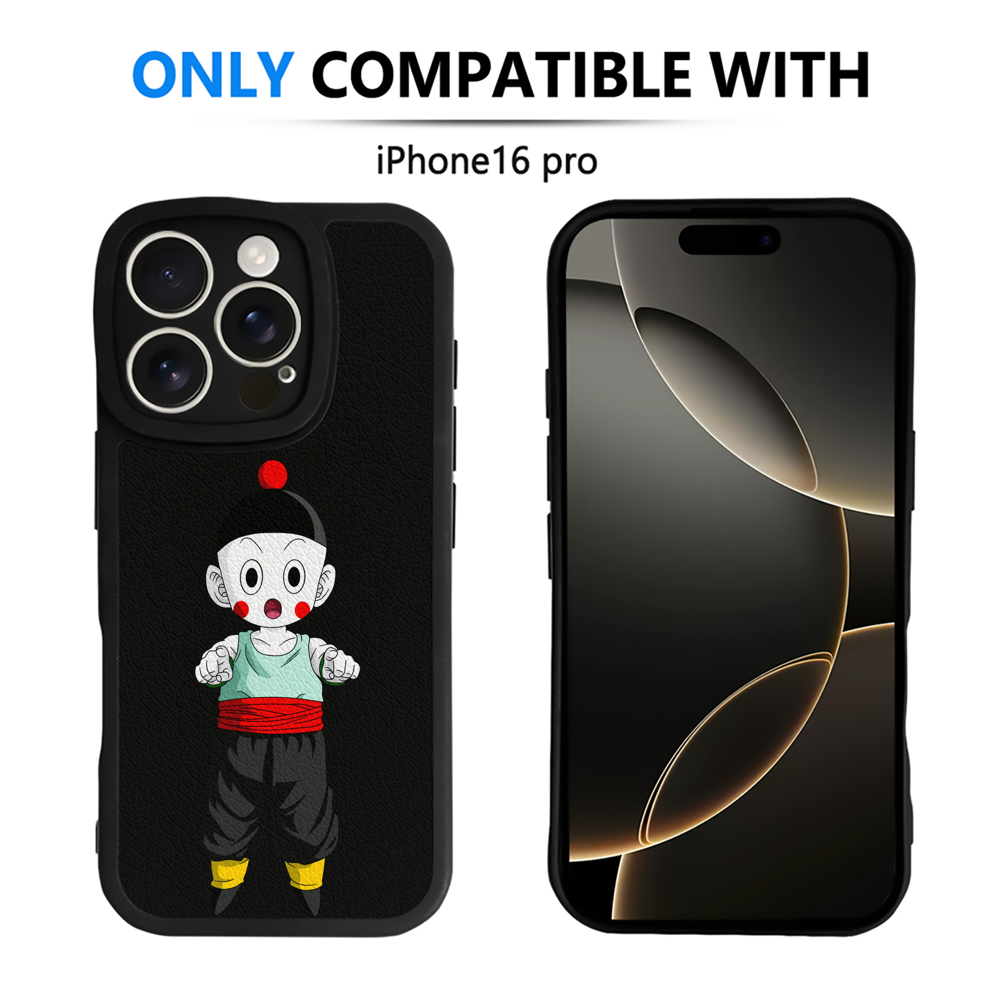 （画像用） ドラゴンボール 餃子（チャオズ）DRAGON BALL Chaoz 【iPhone 16シリーズ対応】シリコンスマホケース（レザー調） 材質：シリコン